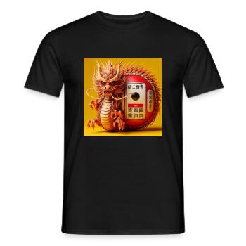 Japanese Dragon Monster - Men's T-Shirt - black - Front - AI Model Male 178 light (178cm)