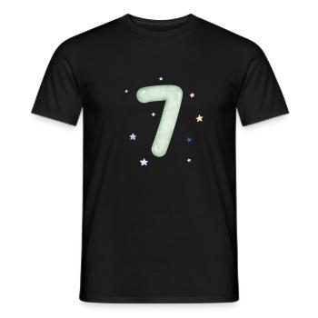 7e anniversaire watercolor étoile - T-shirt homme - noir - Devant - AI Model Male 178 light (178cm)