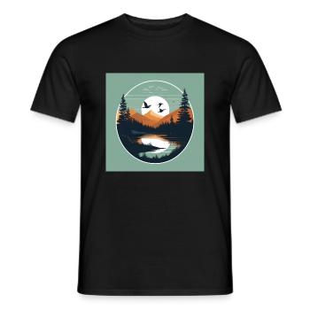 Pure nature: The perfect T-shirt for outdoor lovers - Men's T-Shirt - black - Front - AI Model Male 178 light (178cm)