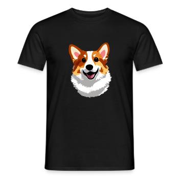 Süßer glücklicher Corgi - Männer T-Shirt - Schwarz - Vorne - AI Model Male 178 light (178cm)
