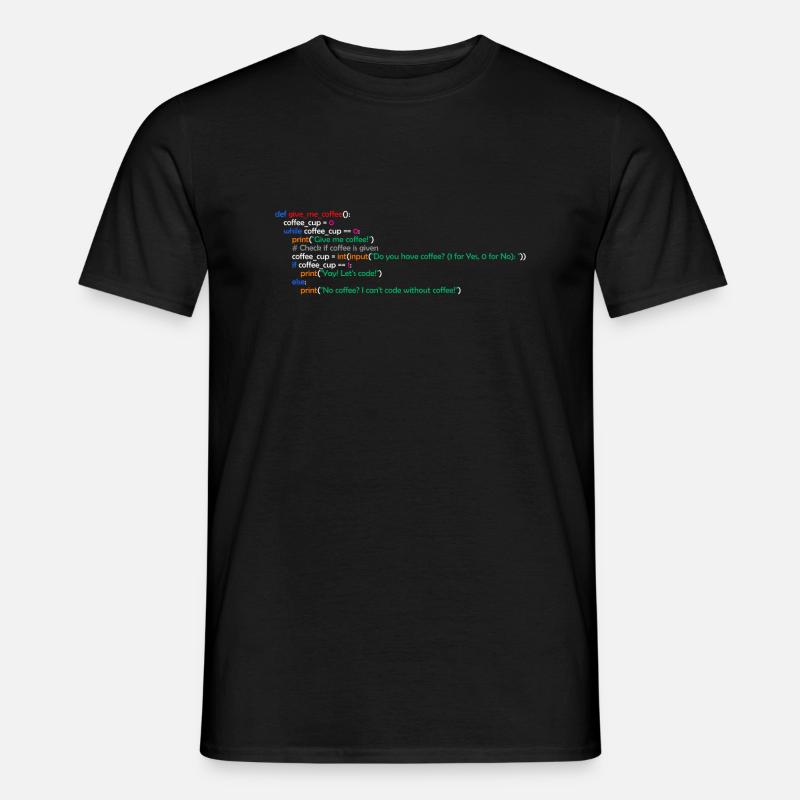 Coffee, Programming, Funny, Coffee - Men’s T-shirt - black