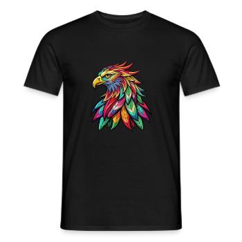 Colorful Eagle - Men's T-Shirt - black - Front - AI Model Male 178 light (178cm)