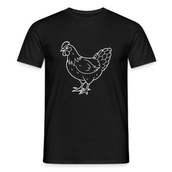 Simple Chicken - Line Drawing - Men's T-Shirt - black - Front - AI Model Male 178 light (178cm)