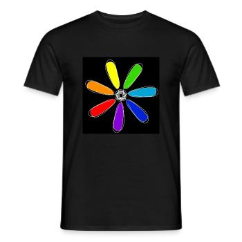 Regenbogen-Stern - Männer T-Shirt - Schwarz - Vorne - AI Model Male 178 light (178cm)