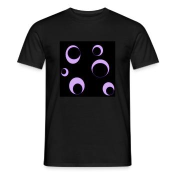 Black circles in lilac pink circles on black background - Men's T-Shirt - black - Front - AI Model Male 178 light (178cm)