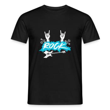 ROCK - Männer T-Shirt - Schwarz - Vorne - AI Model Male 178 light (178cm)