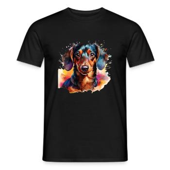 Dackel - Männer T-Shirt - Schwarz - Vorne - AI Model Male 178 light (178cm)