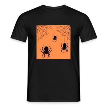 Spiders coming down from the web - Men's T-Shirt - black - Front - AI Model Male 178 light (178cm)