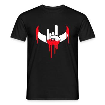 Heavy Metal Rock Blut Graffiti Hörner Handgeste - Männer T-Shirt - Schwarz - Vorne - AI Model Male 178 light (178cm)