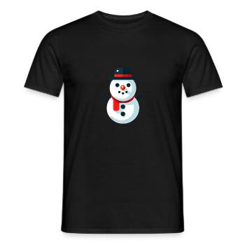 Schneemann mit Schal - Männer T-Shirt - Schwarz - Vorne - AI Model Male 178 light (178cm)