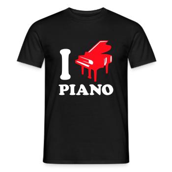 I Love Klavier Piano Herz Musik Instrument Liebe - Männer T-Shirt - Schwarz - Vorne - AI Model Male 178 light (178cm)