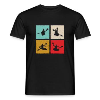 Kanupolo Canoe Polo Spieler Retro Style - Männer T-Shirt - Schwarz - Vorne - AI Model Male 178 light (178cm)