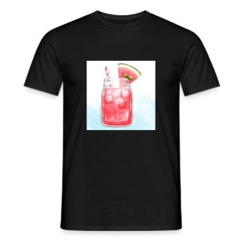Refreshing Watermelon Cocktail Art - Men's T-Shirt - black - Front - AI Model Male 178 light (178cm)