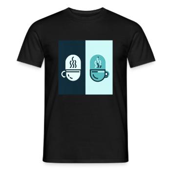 Kaffee - Männer T-Shirt - Schwarz - Vorne - AI Model Male 178 light (178cm)