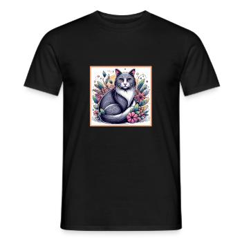 Domestic Cat Gifts - Men's T-Shirt - black - Front - AI Model Male 178 light (178cm)