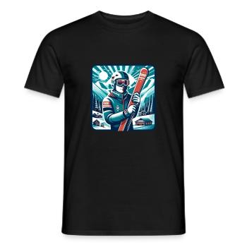 Ski Instructor Gifts - Men's T-Shirt - black - Front - AI Model Male 178 light (178cm)