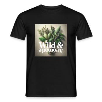 3c4ydesign Wild&Aromatic - Men's T-Shirt - black - Front - AI Model Male 178 light (178cm)
