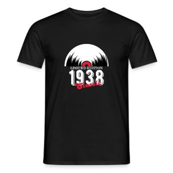 Limitierte Auflage 1938 Klassisches Vinyl - Männer T-Shirt - Schwarz - Vorne - AI Model Male 178 light (178cm)