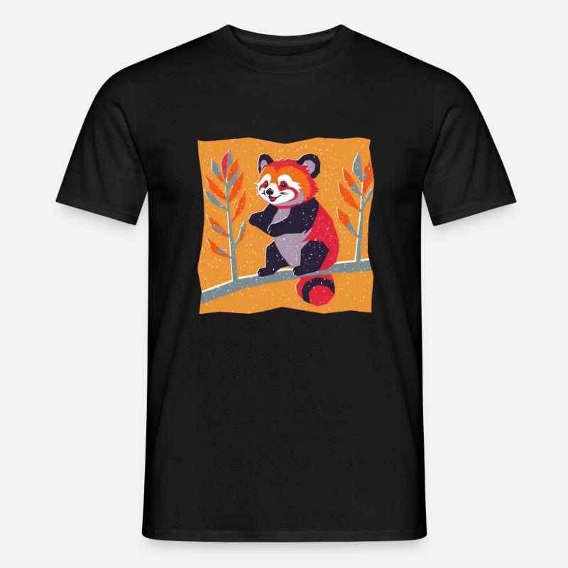 Roter Panda - Männer T-Shirt - Schwarz