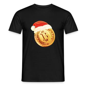Christmas Bitcoin Design – Crypto Christmas - Men's T-Shirt - black - Front - AI Model Male 178 light (178cm)
