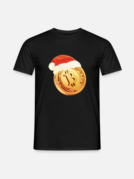Weihnachtliches Bitcoin Design – Krypto Weihnachts - Männer T-Shirt - Schwarz