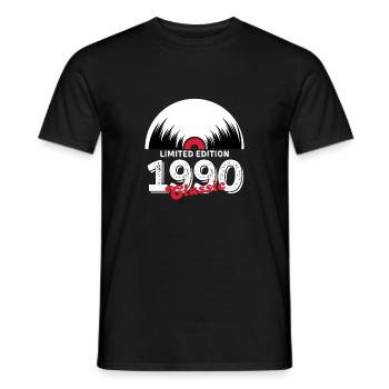 Limitierte Auflage 1990 Classic Vinyl - Männer T-Shirt - Schwarz - Vorne - AI Model Male 178 light (178cm)