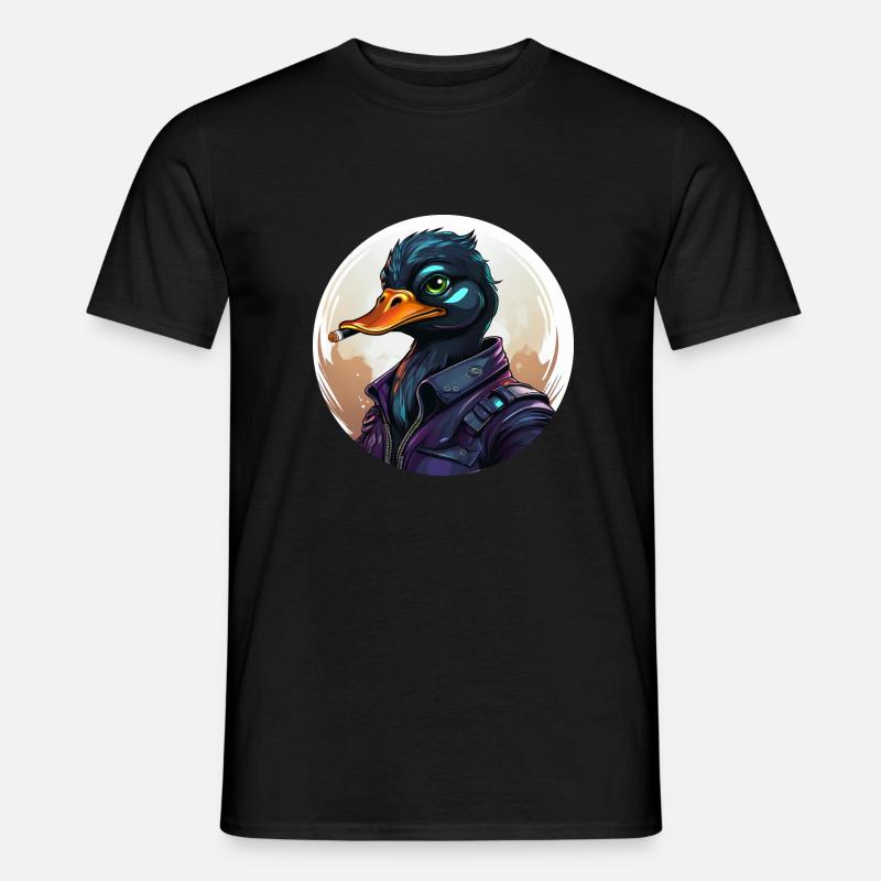 ente mit zigarre - Männer T-Shirt - Schwarz