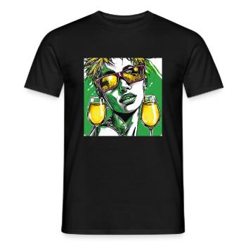 NEW GREEN - Männer T-Shirt - Schwarz - Vorne - AI Model Male 178 light (178cm)