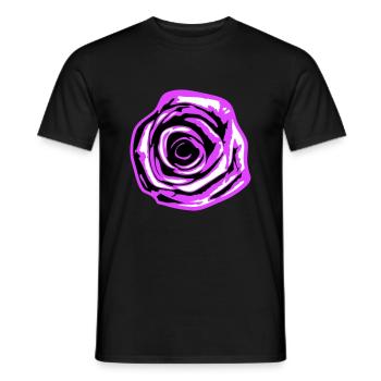 Jolie belle fleur de rose feuille roses romantique - T-shirt homme - noir - Devant - AI Model Male 178 light (178cm)