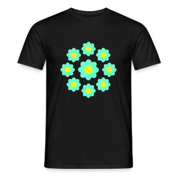 Beaucoup de fleurs colorées belle conception de motif décoratif - T-shirt homme - noir - Devant - AI Model Male 178 light (178cm)