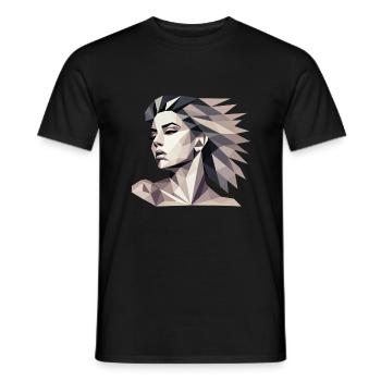 Design "Triangular reflect" - Men's T-Shirt - black - Front - AI Model Male 178 light (178cm)