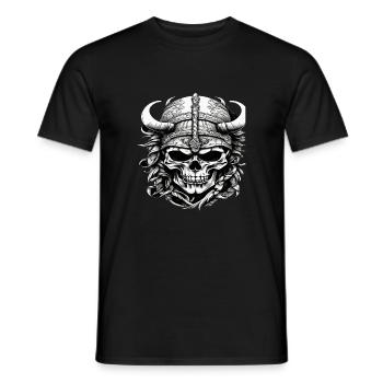 Viking Skull - Men's T-Shirt - black - Front - AI Model Male 178 light (178cm)