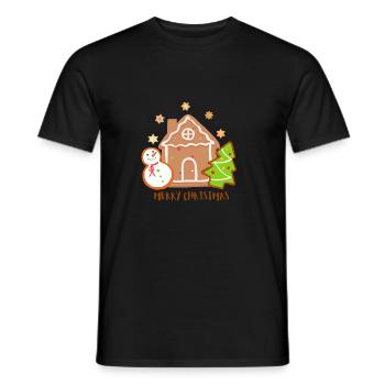 Biscuit Joyeux Noël - T-shirt homme - noir - Devant - AI Model Male 178 light (178cm)