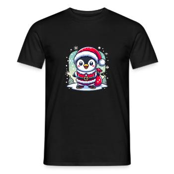 weihnachtspinguin Pinguin Weihnachten - Männer T-Shirt - Schwarz - Vorne - AI Model Male 178 light (178cm)