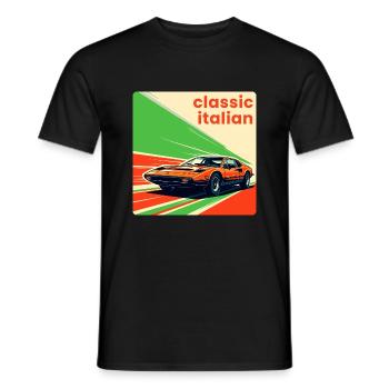 Classic Italian Sportscar - Men's T-Shirt - black - Front - AI Model Male 178 light (178cm)