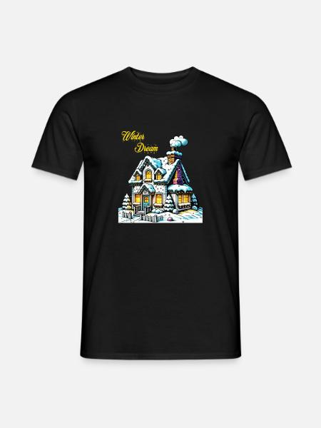 Winter Dream House - Men's T-Shirt - black