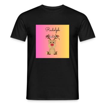 Rudolph - T-shirt homme - noir - Devant - AI Model Male 178 light (178cm)