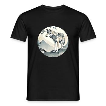 A lone wolf - Men's T-Shirt - black - Front - AI Model Male 178 light (178cm)