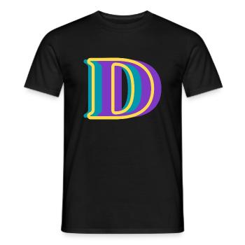 Mehrfarbiger Buchstabe d – originelle Geschenkidee - Männer T-Shirt - Schwarz - Vorne - AI Model Male 178 light (178cm)