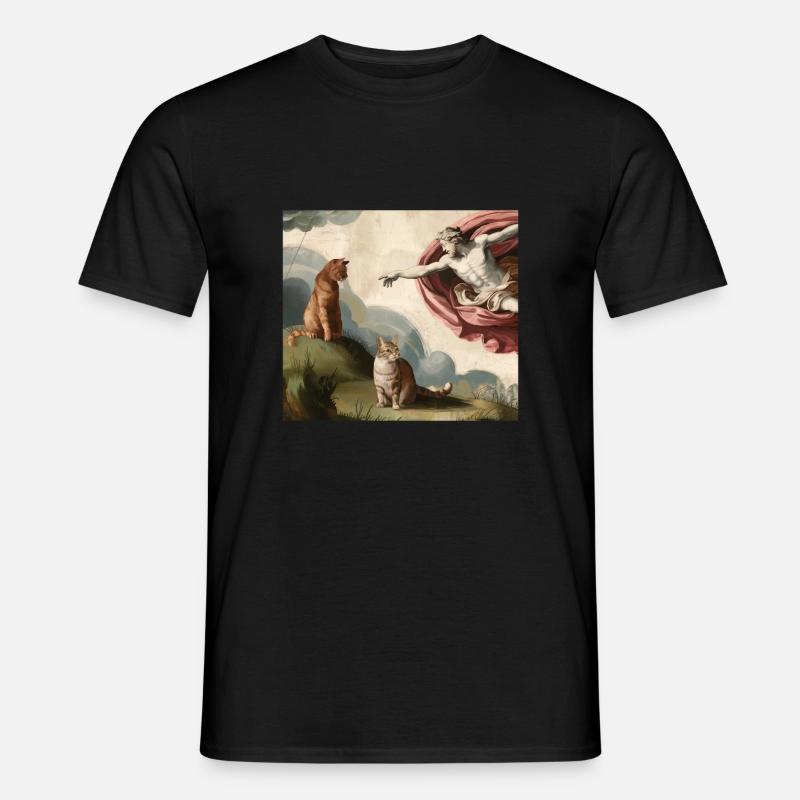Michelangelo Katze - Männer T-Shirt - Schwarz