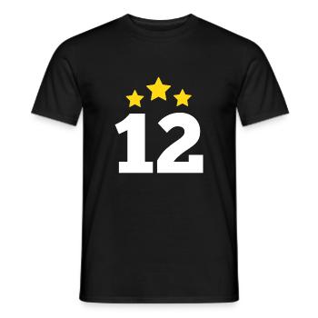 12 Jahre alter Stern - Geschenk zum 12. Jubiläum - Männer T-Shirt - Schwarz - Vorne - AI Model Male 178 light (178cm)