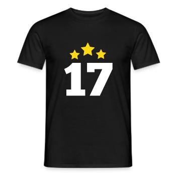 17 Jahre alter Stern - Geschenk zum 17. Jubiläum - Männer T-Shirt - Schwarz - Vorne - AI Model Male 178 light (178cm)