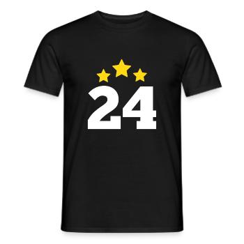 24 ans étoile - cadeau 24e anniversaire - T-shirt homme - noir - Devant - AI Model Male 178 light (178cm)