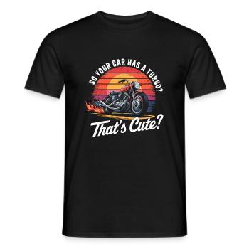 Funny motorcycle saying for racing - Men's T-Shirt - black - Front - AI Model Male 178 light (178cm)