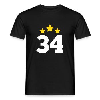 34 Years Star - 34th Anniversary Gift - Men's T-Shirt - black - Front - AI Model Male 178 light (178cm)