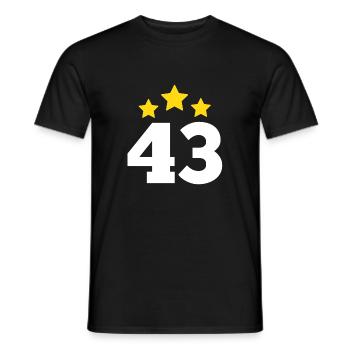 43 Years Star - 43rd Anniversary Gift - Men's T-Shirt - black - Front - AI Model Male 178 light (178cm)