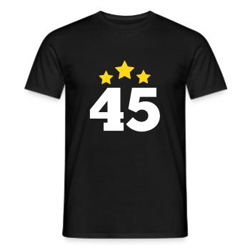 45 ans étoile - cadeau 45e anniversaire - T-shirt homme - noir - Devant - AI Model Male 178 light (178cm)