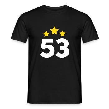 53 Jahre Stern - Geschenk zum 53. Jubiläum - Männer T-Shirt - Schwarz - Vorne - AI Model Male 178 light (178cm)