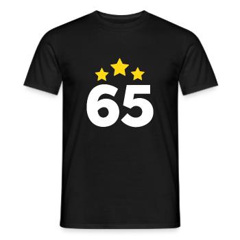65 ans étoile - cadeau 65e anniversaire - T-shirt homme - noir - Devant - AI Model Male 178 light (178cm)