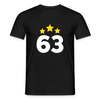 63 Jahre Stern - Geschenk zum 63. Jubiläum - Männer T-Shirt - Schwarz - Vorne - AI Model Male 178 light (178cm)